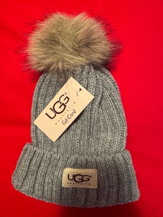 Gorro UGG gris con pompón