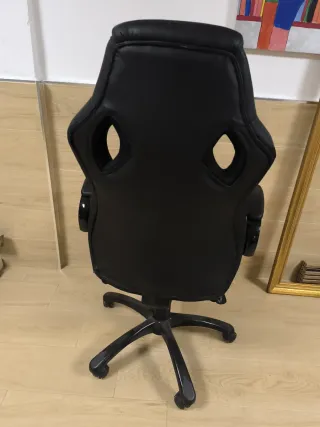 Silla de escritorio negra y azul