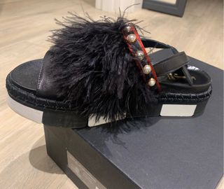 Sandalias Jeannot Talla 38 Pelo Negro