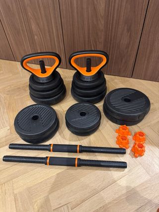 Juego de pesas y mancuernas ajustables