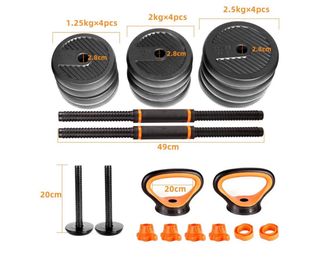 Juego de pesas y mancuernas ajustables