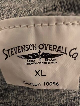 Camiseta algodón Henley Stevenson Overall Co. Gris