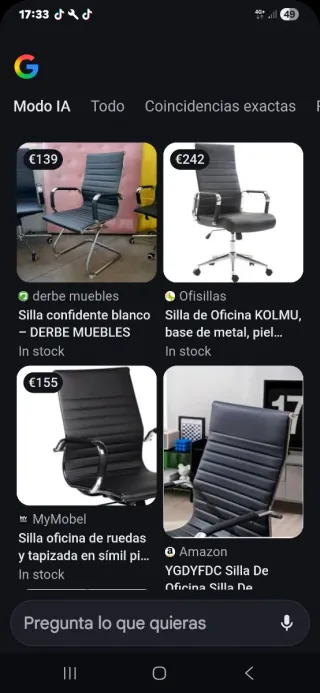 Silla de oficina voladiza negra dos unidades