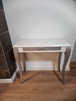 Mueble auxiliar madera blanco y gris