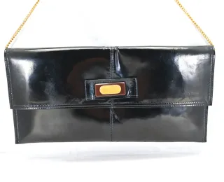 Pochette vintage anni 70 nero e oro
