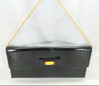 Pochette vintage anni 70 nero e oro