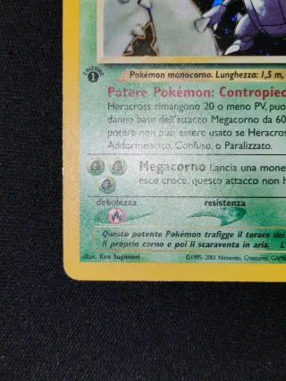 Carta Pokemon Heracross 9/111 Rara Holo 1 Ed Ita