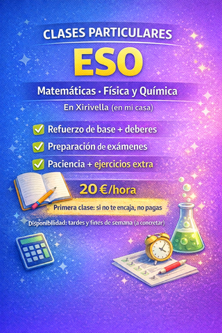 Mates + Física y Química ESO | Clases en Xirivella