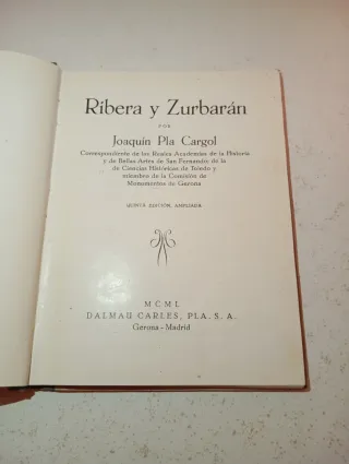 Libro antiguo de Ribera y Zurbarán
