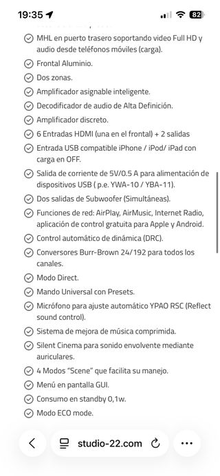 Receptor AV Yamaha RX-V775 Negro