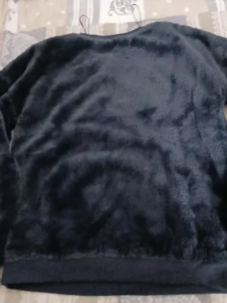 Maglione donna finta pelliccia blu