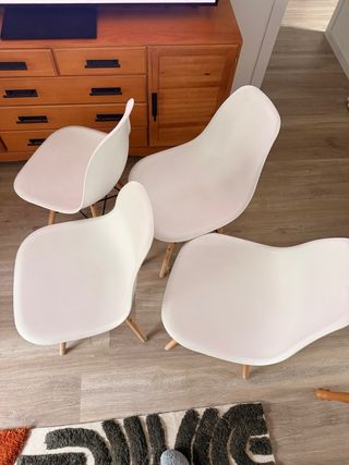 Juego de 4 Sillas Comedor Blancas