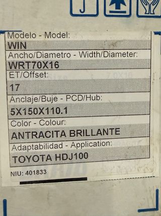 Llantas Braid Toyota Serie 100 4 unidades nuevas