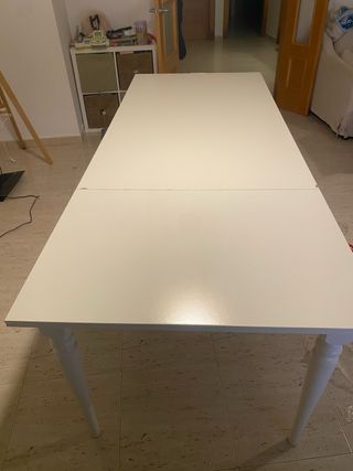 Mesa comedor extensible blanca