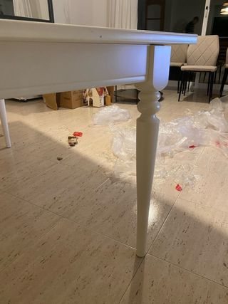 Mesa comedor extensible blanca