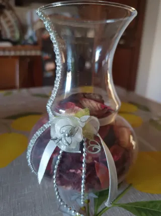 Vaso decorativo con filo argento