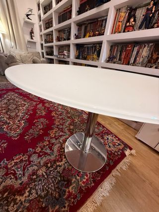 Mesa redonda cristal 90cm metal