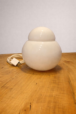 Lampada Daruma in vetro bianco
