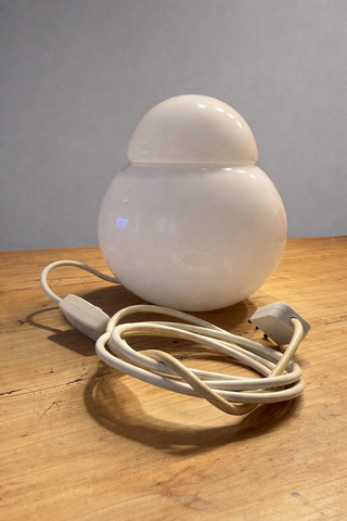 Lampada Daruma in vetro bianco
