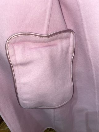 Cappotto Motivi rosa pastello lana rifinito a mano