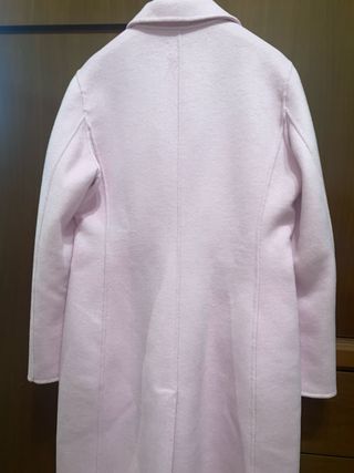 Cappotto Motivi rosa pastello lana rifinito a mano
