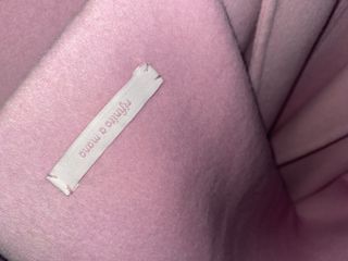 Cappotto Motivi rosa pastello lana rifinito a mano