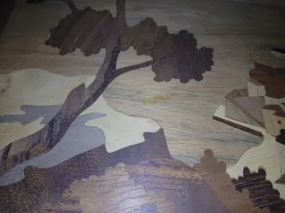 Quadro in legno intarsiato paesaggio