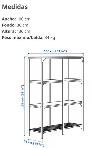 Estantería Industrial IKEA Madera y Metal