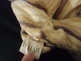 Albornoz Unisex Rayas Beige y Marrón