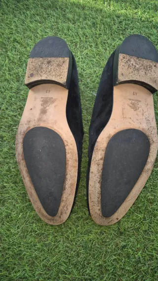 Mocasines negros bordados MR, usados 2 veces