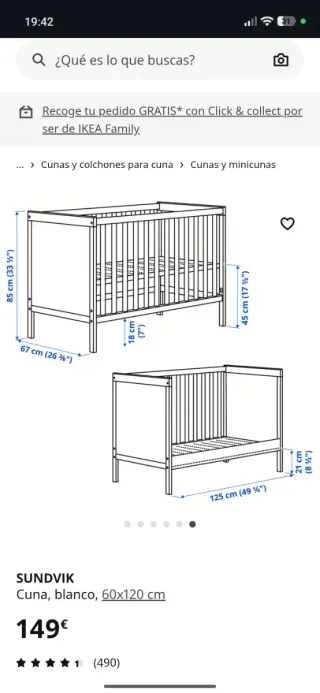 Cuna bebé 60x120 cm