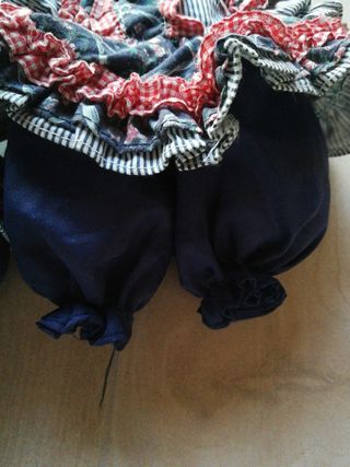 2 bambole ceramica collezione rosso blu Bonecas