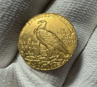 Moneda Oro 2.5 Dólares India