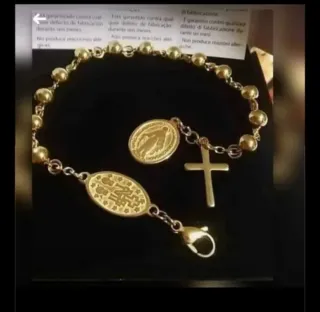 Pulsera Virgen Milagrosa Chapada en Oro