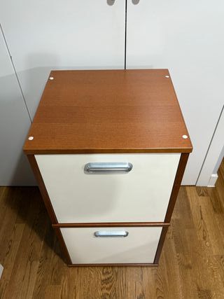Archivador Ikea 2 cajones madera y blanco