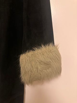 Chaquetón ante y pelo negro