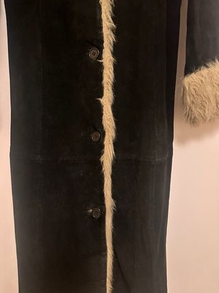 Chaquetón ante y pelo negro