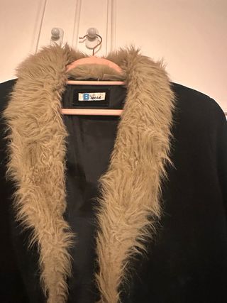 Chaquetón ante y pelo negro