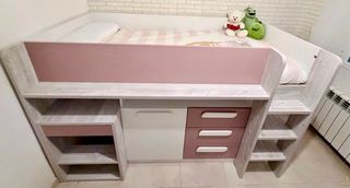 Conjunto infantil Cama Alta + Escritorio + Armario