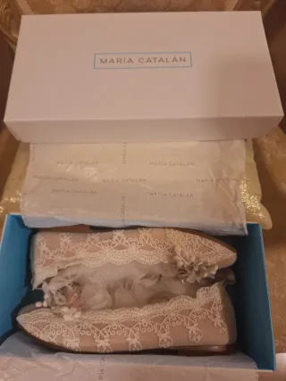 Zapatos comunión niña encaje y tul Número 33