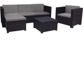 Sofá de terraza ratán y plástico