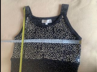 Vestido de fiesta tirantes tejidopunto negro plata