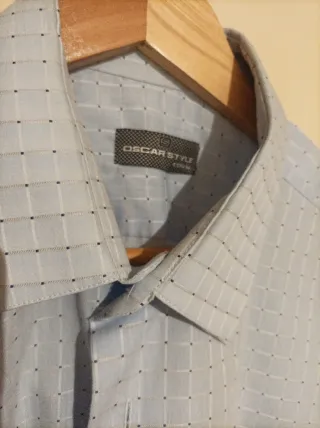 Camisa de vestir Oscar Style azul talla XL