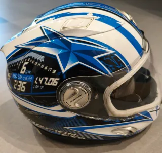 Casco Scorpion EXO Azul y Blanco Talla M / 58