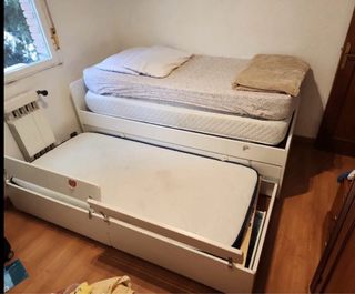 Cama nido blanca con cajones