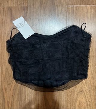 Top Negro Talla L elegante sin usar