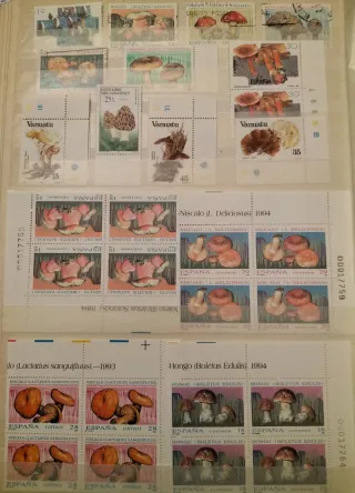 Lote 39 Hojas+98 sellos temas Frutos-cine-setas-GC