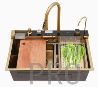 Fregadero Oro Multifunción con Pantalla Digital