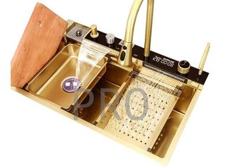 Fregadero Oro Multifunción con Pantalla Digital