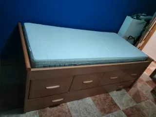 Cama juvenil con cajones y dos camas